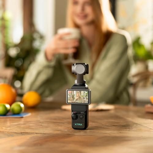 Xtra Muse, Vlogging Camera with 1'' CMOS & 4K/120fps Videos, Pocket Camera with 3-Axis Gimbal Stabilizer, Fast Focusing, Face/Object Tracking, Digital Video Camera for Photography, Digital Camera 3