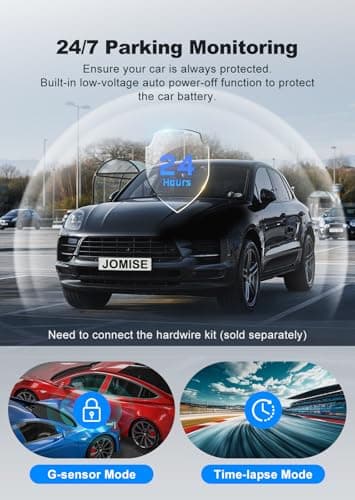 JOMISE 4K Dash Cam Front and Rear with 5Ghz WiFi GPS, Dual Dashcam with 64GB Card, 3" Screen, Night Vision, 24H Parking Mode – Reliable Dash Camera for Family Cars, Rideshare Drivers, and Trucks 3