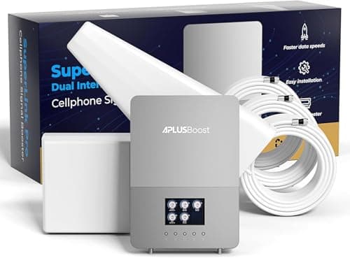 Cell Phone Booster for Home Mutilroom,Cover 8000 Sq.Ft with 2 Indoor Antennas for Verizon, AT&T and All U.S. Carriers,5G 4G LTE Cell Signal Booster with HD LCD Display, FCC Approved