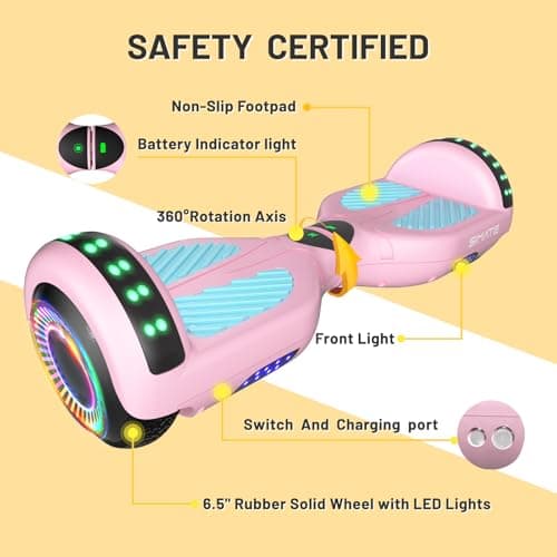SIMATE Hoverboard, Bluetooth All Terrain Hover Boards with LED Lights and APP Control, Gifts for Kids Adults Girls Boys, for All Ages 4