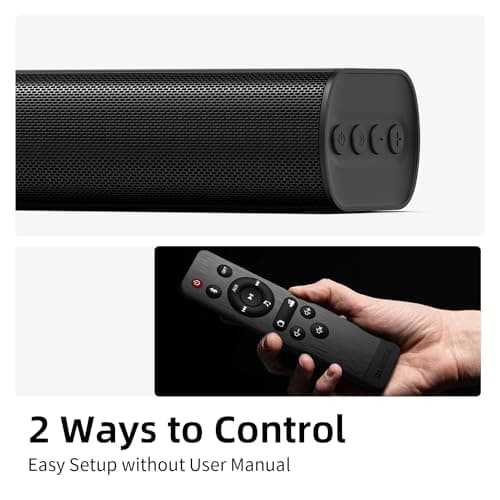 Sound Bars for TV 16-inch, Cinematic TV Sound Bar with Impactful Bass, Bluetooth Soundbar for TV with Remote Control, Wall Mountable TV Speakers Sound Bar Work with Traditional or Smart TV 5