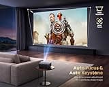 [1500 ANSI/Google TV/Voice Control]Smart Projector with WiFi 6 and Bluetooth, 4K Support, Outdoor Movie Proyector, 1080P Home Ceiling Auto Focus Projector, PUTRIMS K12 Gray 4