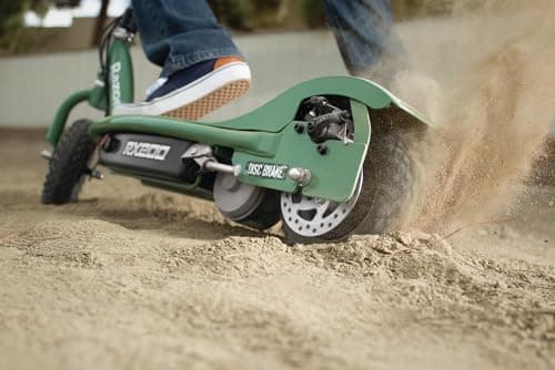 Razor Electric Scooter for Ages 13+, 220 lbs Max Weight,15 MPH High-Torque Motor, 9” Pneumatic Tires, E300 - Portable and Lightweight Outdoor E-Scooter for Teens and Adults, 200 Series, Green 4