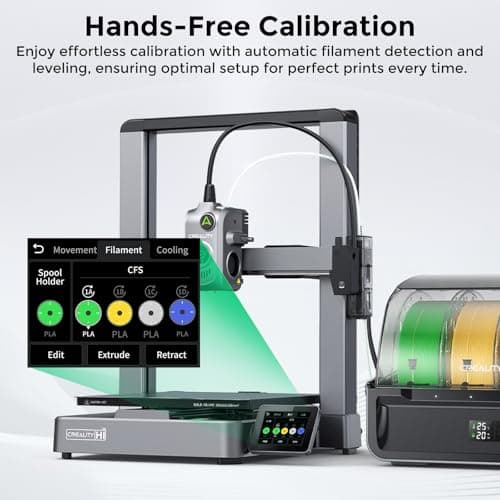 Creality Hi Combo（A） 3D Printer, 4-Color CFS System, Auto RFID Filament Detection, 500mm/s Speed, All-Metal Frame, 260x260x300mm Build Volume, Smart Cloud Control 5
