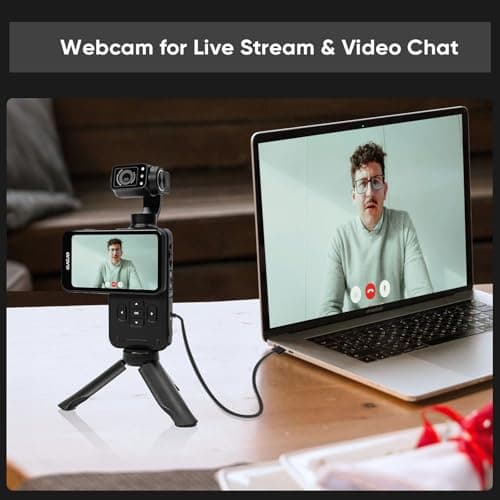 ORDRO M5 Pocket Camcorder, 4K 60FPS Video Camcorder 3-Axis Stabilisation IR Night Vision Pocket Camera for Vlogging,3.5inch IPS Touch Screen Portable Camera with 120° Wide Angle, Remote Control 3