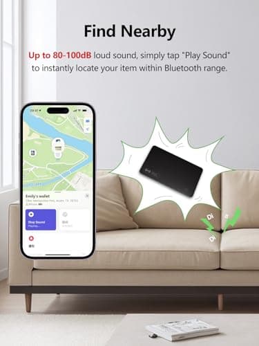 Lmrbelec Wallet Tracker Card Work with Apple Find My, Ultra-Slim Rechargeable Tracking Card Credit Card Tracker for Wallet, Luggage, Passport (Black, 2 Pack) 3