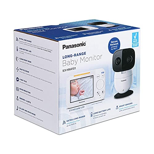 Panasonic Baby Monitor with Camera and Audio, 3.5” Color Video, Extra Long Range, Secure Connection, 2-Way Talk, Soothing Sounds, Remote Pan, Tilt, Zoom - 1 Camera - KX-HN4101W (White) 4