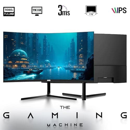 HP Full Light Gaming PC Desktop Computer – AMD Pro A10-9700,RX 550 Graphics,16GB RAM,512GB SSD,Dual 27 Inch Curved Monitor,RGB Keyboard with AI Copilot,Mouse,WiFi,RGB Headphone,Windows 11(Renewed) 2