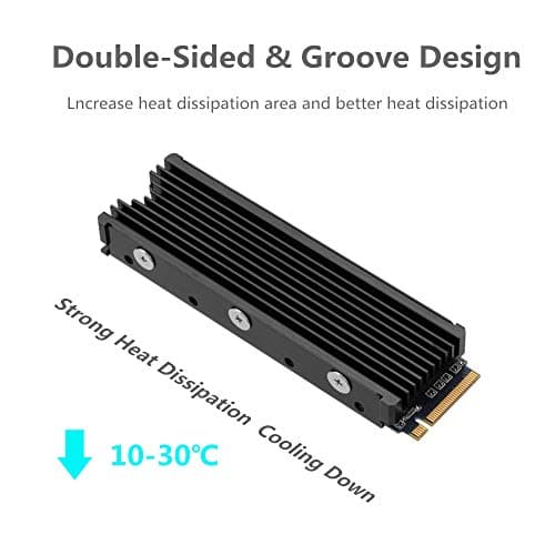 MHQJRH M.2 2280 SSD heatsink, Double-Sided Heat Sink, with Thermal Silicone pad for PC / PS5 M.2 PCIE NVMe SSD or M.2 SATA SSD 3