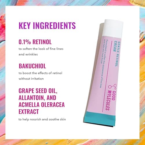 Good Molecules Gentle Retinol Cream - Retinol Night Cream to Minimize Appearance of Fine Lines & Wrinkles, Skin Tightening Recipe with Bakuchiol, Anti-Aging Skin Care For Face 3
