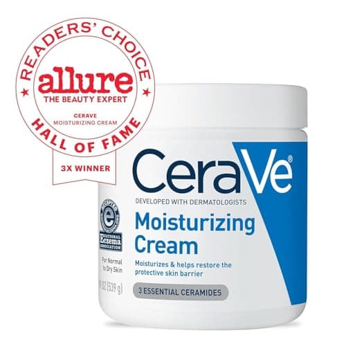 CeraVe Moisturizing Cream, Body and Face Moisturizer for Dry Skin, Body Cream with Hyaluronic Acid and Ceramides, Daily Moisturizer, Oil-Free, Fragrance Free, Non-Comedogenic, 19 Ounce 2