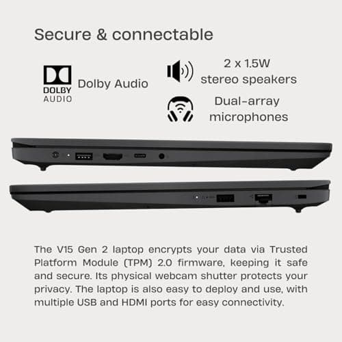 Lenovo Laptop Computer for Business and Home Student Study, 15.6" FHD, Intel Dual Core Processor, 16GB DDR4 RAM, 1TB PCIe SSD, WiFi 6, Bluetooth 5.2, HDMI, Type-C, Ethernet, Black 4