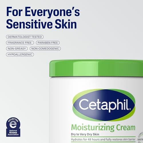 Cetaphil Face & Body Moisturizer, Hydrating Moisturizing Cream for Dry to Very Dry, Sensitive Skin, NEW 20 oz, Fragrance Free, Non-Comedogenic, Non-Greasy (Packaging May Vary) 5