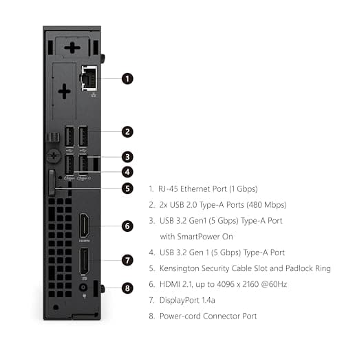 OEM Pro Micro QCM1250(Compatible with Next-Gen Dell Optiplex MFF) Intel i5-14500T, 16GB DDR5 RAM, 512GB SSD, WiFi 6E + BT, RJ-45,HDMI, DisplayPort, Wired KB & Mouse, W11P, Business Desktop 2
