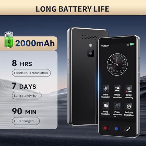 AI Language Translator Device, 2025 Upgraded Translator No WiFi Needed, Support ChatGPT, Voice Instant Two-Way 150 Language Translator, Offline/Recording/Photo Translation for Business Travel 5
