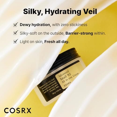 COSRX Snail Mucin 92% Face Moisturizer, 3.52 Oz, Lightweight Moisturing Cream for Soft, Glowy Skin, Korean Skin Care, Korean Moisturizer Face Cream, Stocking Stuffers for Women 7