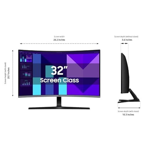 Samsung 32-inch S3 (S39GD) FHD 100Hz Curved Monitor, Game Mode, Eye Saver Mode, Multiple Connectivity with HDMI Port, Built-In Speakers, LS32D396GANXZA, 2025 3