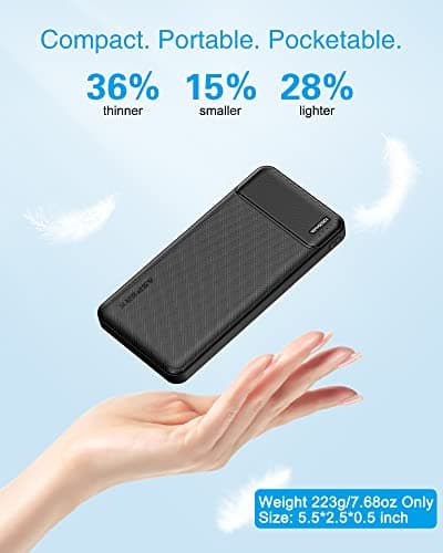 AsperX 2-Pack 10000mAh USB C Output Portable Charger Power Bank Fast Charging, Portable Phone Charger External Battery Pack for iPhone, Samsung, Google LG and Heated Vest 2