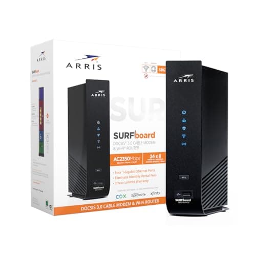 ARRIS (SBG7400AC2) - Modem Router Combo - Fast DOCSIS 3.0 & AC2350 WiFi, for Comcast Xfinity, Cox, check with ISP for compatibility [Not for Spectrum], Four 1 Gbps Ports, 800 Mbps Max Internet Speed 3
