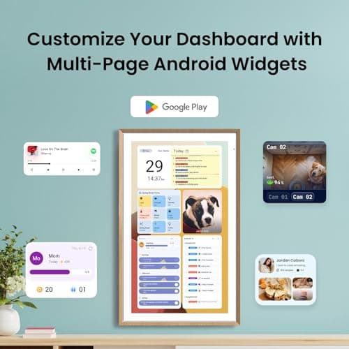 ApoloSign 21.5" Digital Calendar: Dual Mode Calendars with Google Play & Multi-calendar Sync, Electronic Planner & Chore Chart, Smart Touchscreen, Interactive Display for Family Schedules (Teak Wood, 21.5-inch) 2