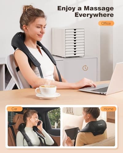 Neck and Shoulder Massager with Heat, Cordless Back and Neck Massager, Upgraded Graphene Heating, 4D Shiatsu Deep Kneading Massage for Shoulder, Back,Leg,Pain Relief, Portable Gifts for Dad Mom Friend 7