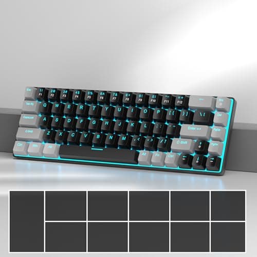 MageGee Portable 60% Mechanical Gaming Keyboard, MK-Box LED Backlit Compact 68 Keys Mini Wired Office Keyboard with Red Switch for Windows Laptop PC Mac - Black/Grey 2