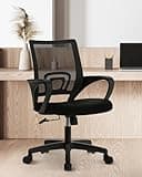 NEO CHAIR Office Desk Computer Chair Ergonomic Mesh Gaming Mid Back Seat with Comfy Lumbar Support Adjustable Height Swivel for Home Task (Black) 5