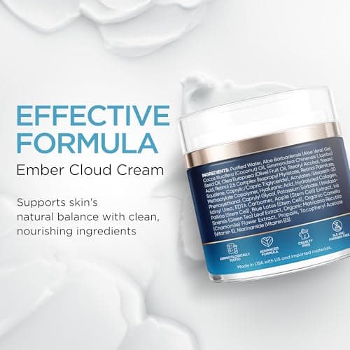 Collagen Face Cream with Stem Cells Retinol Hyaluronic Acid Niacinamide for All Skin Types - Anti-Aging Face Moisturizer with Airless Pump - Day & Night Cream for Wrinkles - Made in USA 1.7 Oz 3