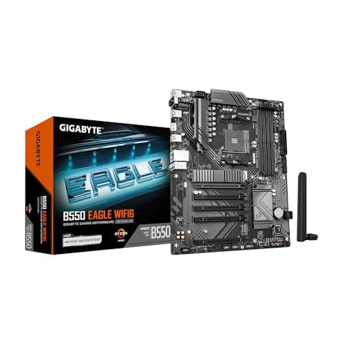 GIGABYTE B550 Eagle WIFI6 Motherboard, Supports AMD AM4 Ryzen 5000 Processors, ATX, DDR4, 2X M.2, PCIe 4.0, WIFI6, 1GbE LAN, EZ-Latch