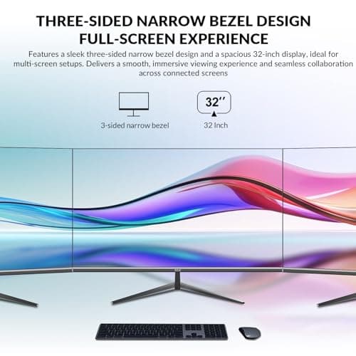 ZZA 32 Inch 4K UHD Curved Monitor (3840x2160), VA,60Hz Refresh Rate, 100% sRGB, Adaptive Sync, 178° Viewing Angle, HDMI/DisplayPort, VESA 100x100mm Mount Compatible, Tilt Adjustable - Black 4
