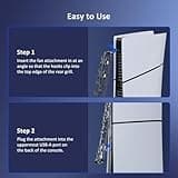 NexiGo PS5 Slim Silent Enhanced Cooling Fan with Adjustable Speed, Auto Power On/Off, with USB 3.0 Port, Efficient Cooling System for Both PS5 Slim Disc and Digital Editions 5