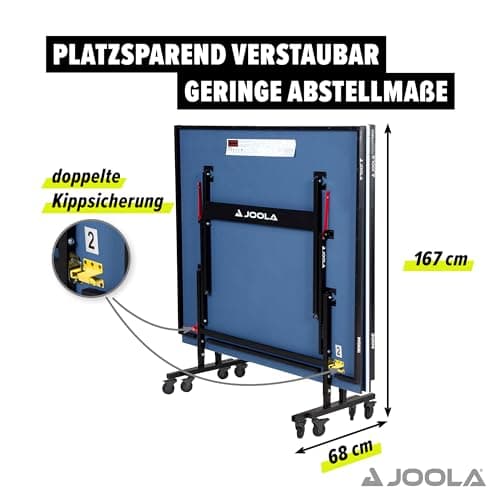 JOOLA Inside Professional MDF Indoor Ping Pong Table with Quick Clamp Table Tennis Net and Post Set - 10 Minute Easy Assembly - Tournament Quality - Foldable with Single Player Playback Mode 5
