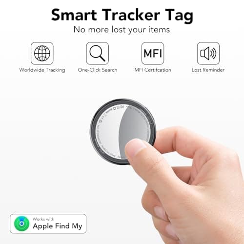 2025 New [Apple MFi Certified] (iOS Only) Air Tracker Tags-4 Pack, Bluetooth Tracker for Apple Find My, Replaceable Battery, Key Finder and Item Locator Smart Tag for Keys, Bags, Luggage, Wallet, etc 2