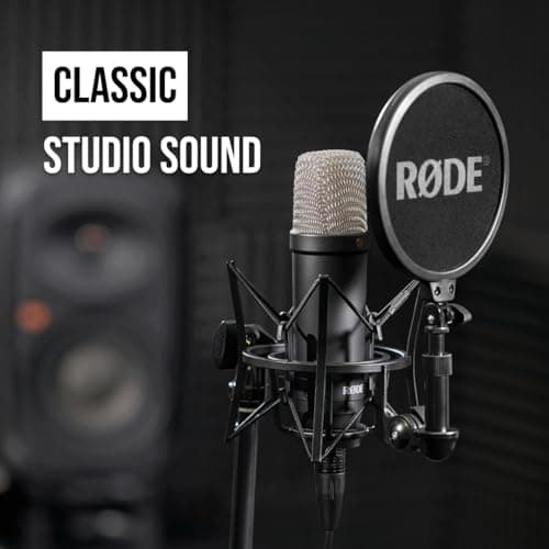 RØDE NT1 Signature Series Large-Diaphragm Condenser Microphone with Shock Mount, Pop Filter and XLR Cable for Music Production, Vocal Recording, Streaming and Podcasting (Black) 4