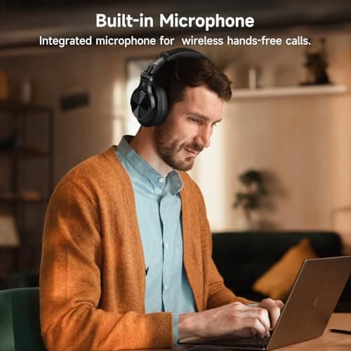 OneOdio A70 Bluetooth Over Ear Headphones, Wireless Headphones with 72H Playtime, Hi-Res, Built-in Mic, 3.5mm/6.35mm Wired Audio Jack for Studio Monitor & Mixing DJ Guitar AMP, Computer PC Gaming 5