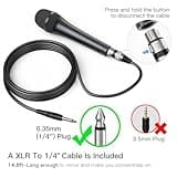 Fifine Karaoke Microphone, Dynamic Vocal Microphone for Speaker, 6.35MM Wired Handheld Mic with On and Off Switch and 14.8ft Detachable Cable-K6 3