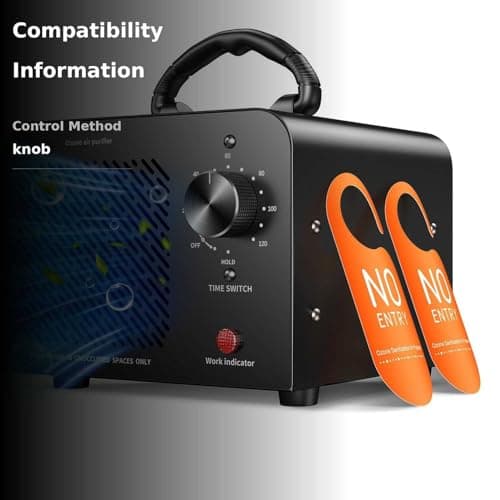 Ozone Generator 48,000mg, Commercial Ozone Machine Odor Removal, High Capacity O3 Ionizer Air Purifier Deodorizer, Portable Mini for Car, Home, Smoke, Pets, Industrial, for 4000 Square Feet -Black 3