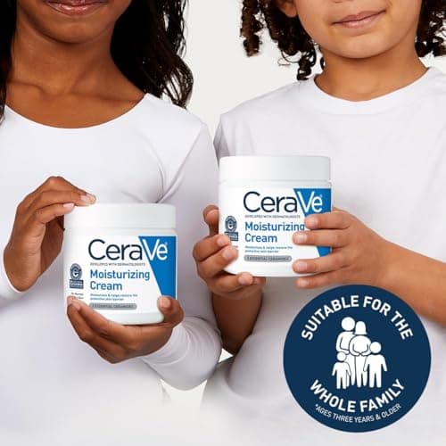 CeraVe Moisturizing Cream, Body and Face Moisturizer for Dry Skin, Body Cream with Hyaluronic Acid and Ceramides, Daily Moisturizer, Oil-Free, Fragrance Free, Non-Comedogenic, 19 Ounce 3