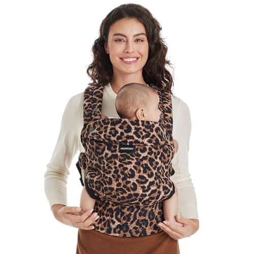 Momcozy Baby Carrier - Ergonomic, Cozy and Lightweight Carrier for 7-44lbs, Effortless to Put On, Ideal for Hands-Free Parenting, Enhanced Lumbar Support, Purehug for Infant to Toddler, Leopard