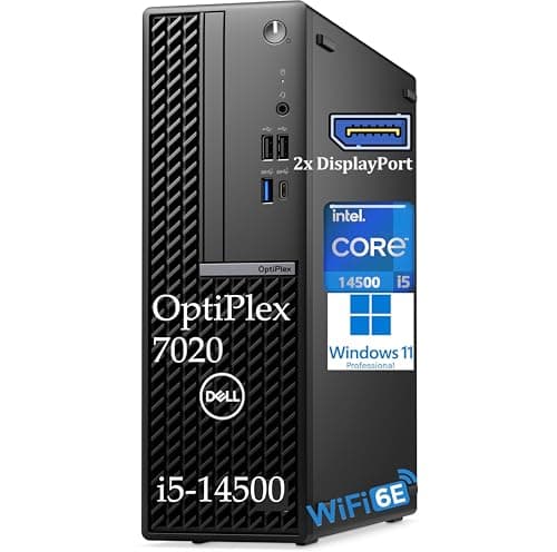 Dell Desktop Computer Optiplex 7020 Sff, 7000 Small Dekstops Pc, 32gb Ddr5 Ram, 1tb Pcie Ssd, 14th Gen Intel 14-Core i5-14500, WiFi 6e, Bt, 2 Displayport+Hdmi+Type-c, Windows 11 Pro