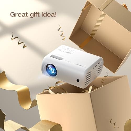 Mini Projector, CLOKOWE 2024 Upgraded Portable Projector with 9000 Lux and Full HD 1080P, Movie Projector Compatible with iOS/Android Phone/Tablet/Laptop/PC/TV Stick/Box/USB Drive/Game Console 5