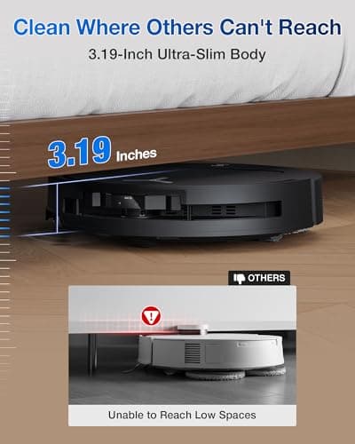 ECOVACS DEEBOT T50 Omni Robot Vacuum and Mop, 3.19” Ultra-Slim, 15,000Pa Suction, ZeroTangle 2.0, TruEdge Edge Cleaning, AIVI 3D Obstacle Avoidance, Auto Mop Wash & Dry, Self-Emptying 2