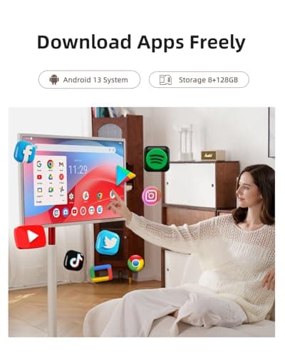 KTC MegPad 32" Smart Portable TV, 4K Touch Screen Portable TV Monitor, Android 13 Google EDLA Certified 8G RAM+128G Storage, Octa-core CPU 9500mAh Battery, Dual 6W Speakers WiFi 6 4