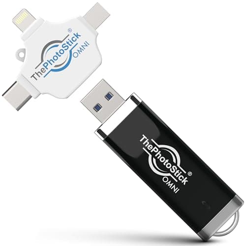 ThePhotoStick® Omni 128GB USB Flash Drive & Memory Stick – Photo & Video Backup for iPhone, Android, Mac & PC – Multiport Connection to Easily Store & Transfer Files 5