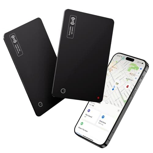 Lmrbelec Wallet Tracker Card Work with Apple Find My, Ultra-Slim Rechargeable Tracking Card Credit Card Tracker for Wallet, Luggage, Passport (Black, 2 Pack)