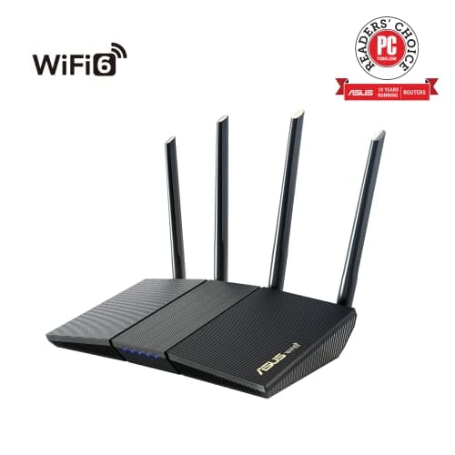 ASUS RT-AX1800S Dual Band WiFi 6 Extendable Router, Subscription-Free Network Security, Parental Control, Built-in VPN, AiMesh Compatible, Gaming & Streaming, Smart Home 4