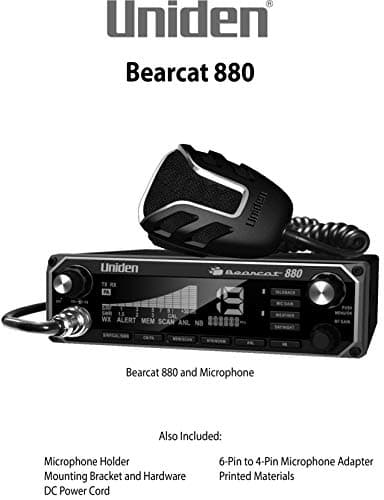Uniden BEARCAT 880 CB Radio with 40 Channels and Large Easy-to-Read 7-Color LCD Display with Backlighting, Backlit Control Knobs/Buttons, NOAA Weather Alert, PA/CB Switch, and Wireless Mic Compatible 3