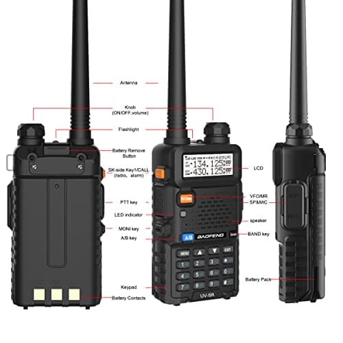 BAOFENG UV-5R Dual Band Two Way Radio (Black), 144-148MHz & 420-450MHz 2