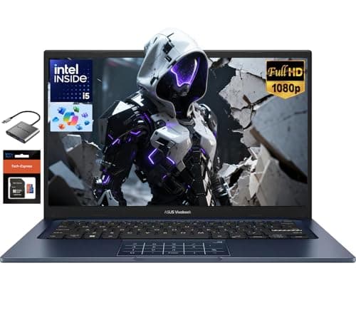 ASUS Vivobook 14" FHD Laptop Computer, Intel 10-Core i5-1334U (Beat i7-1250U), 24GB RAM 1TB SSD，NumberPad, Private Webcam, WI-FI 6, Win 11, W/Accessories,for College Students and Business