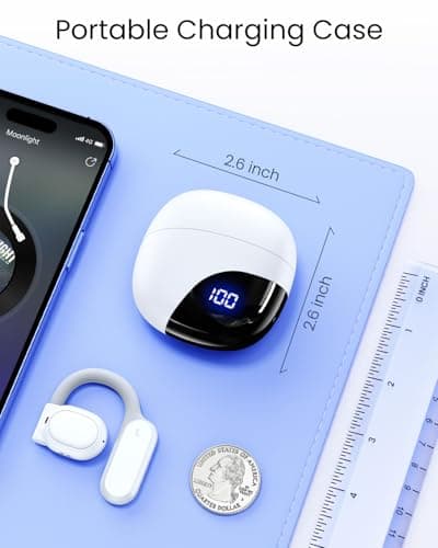 AI Translation Earbuds Real Time 164 Languages 80H Playtime Translator Ear Buds Audifonos Traductores Inglés Español Wireless Earphones Bluetooth Headphones for Travel Business Meeting Learning White 5